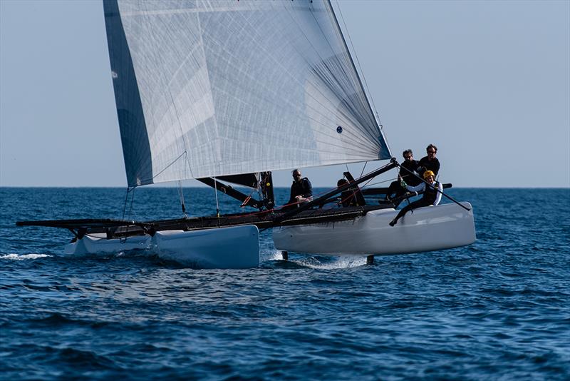 Richard Göransson's Inga Racing Team won a race despite this being their first ever day competing on multihulls - M32 European Series photo copyright Drew Malcolm taken at Yacht Club Sanremo and featuring the M32 class