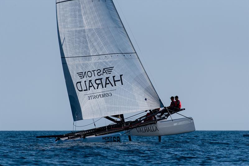 Cape Crow Vikings claimed race three today with Nicklas Dackhammar standing in as helmsman - M32 European Series photo copyright Drew Malcolm taken at Yacht Club Sanremo and featuring the M32 class