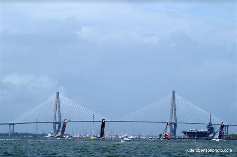 M32 fleet on Day 1 of Sperry Charleston Race Week 2019 photo copyright Jude Robertson / www.juderobertsonphoto.com taken at Charleston Yacht Club and featuring the M32 class