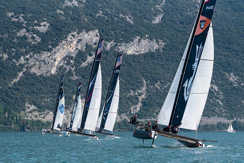 Racing today took place in an unusual northerly wind uncharacteristic of the afternoon on Lake Garda photo copyright M32 World / Drew Malcolm taken at  and featuring the M32 class