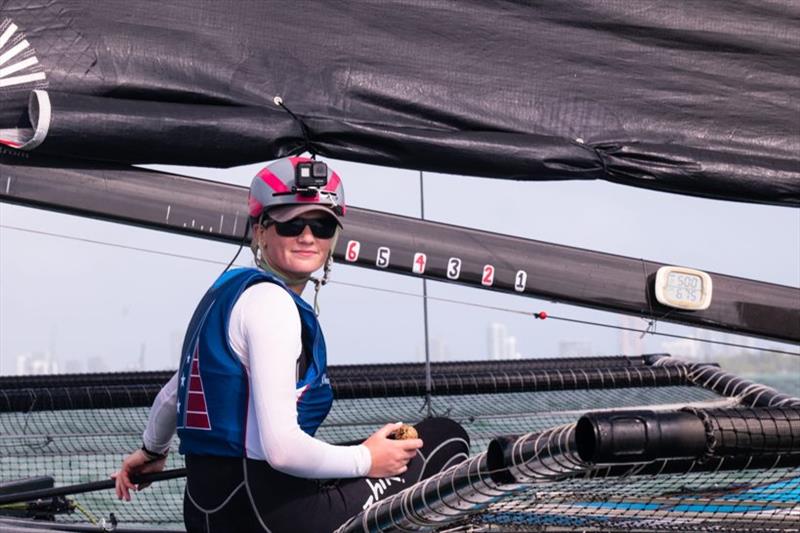 Carina Becker, Skipper of M32 team Young American photo copyright Felipe Juncadella / M32 World taken at  and featuring the M32 class