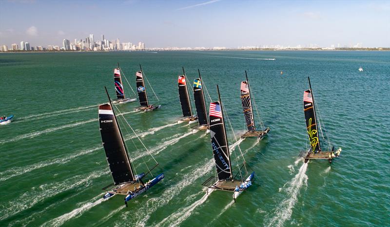 M32s in action in February 2020, right before the world changed photo copyright Felipe Juncadella / Up Top Media  taken at New York Yacht Club and featuring the M32 class