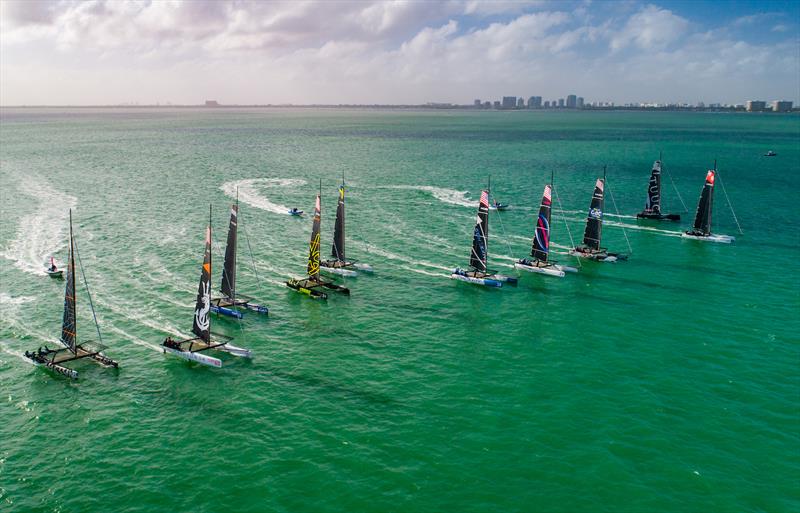 M32s in action in February 2020, right before the world changed photo copyright Felipe Juncadella / Up Top Media  taken at New York Yacht Club and featuring the M32 class