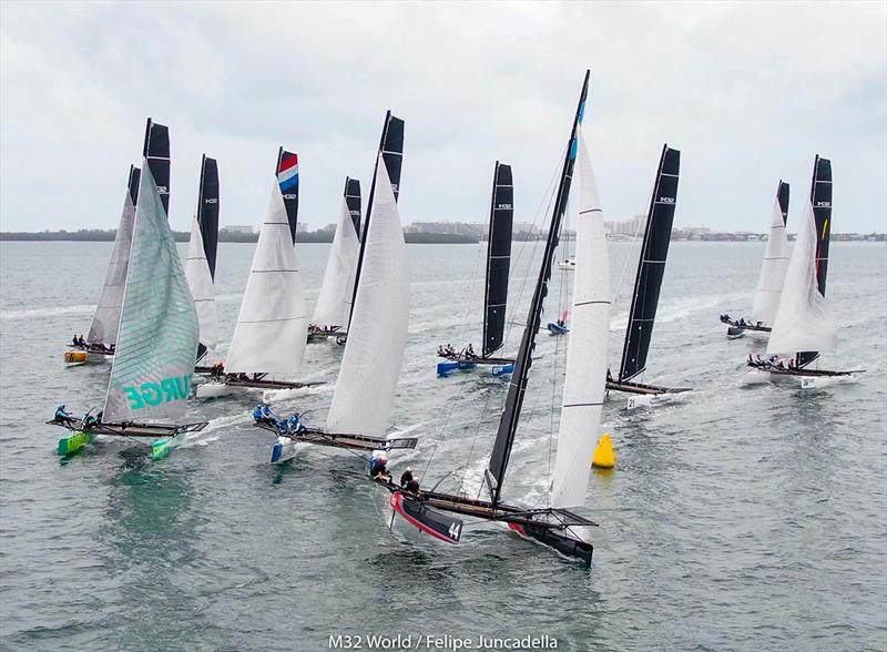 Close fleet at the M32 World Championships in Miami - photo © m32world / Felipe Juncadella