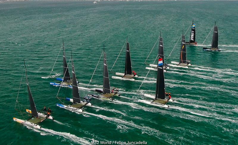 The fleet getting ready to go south for winters racing in Biscayne Bay - M32 World Championships photo copyright m32world / Felipe Juncadella taken at  and featuring the M32 class