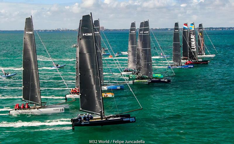 Tight Racing at the M32 World Championship in Miami photo copyright m32world / Felipe Juncadella taken at  and featuring the M32 class