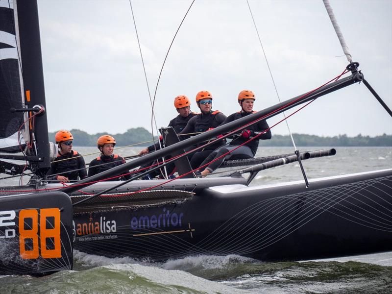 Sailing Team NL with Skipper PJ Postma in Medemblik photo copyright Oliver Hartas / M32 World taken at  and featuring the M32 class