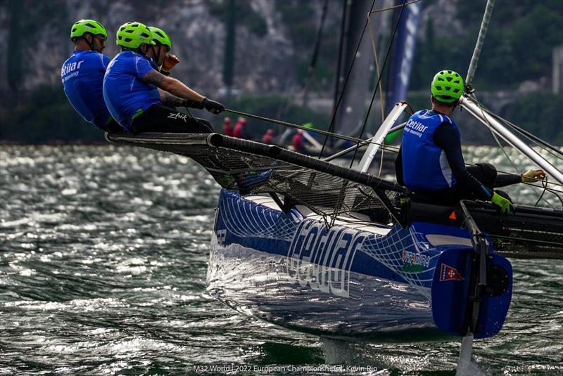 Vitamina Rapida with skipper Marco Radman on Lake Garda - M32 European Championships 2022 - photo © M32 World / Kevin Rio