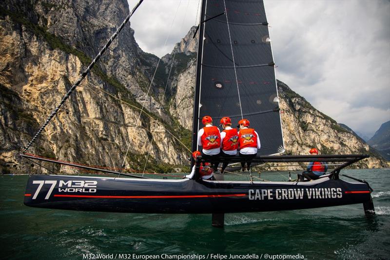 The Cape Crow Vikings with skipper Hakan Svensson on Lake Garda - M32 European Championships 2022 - photo © M32World / Felipe Juncadella