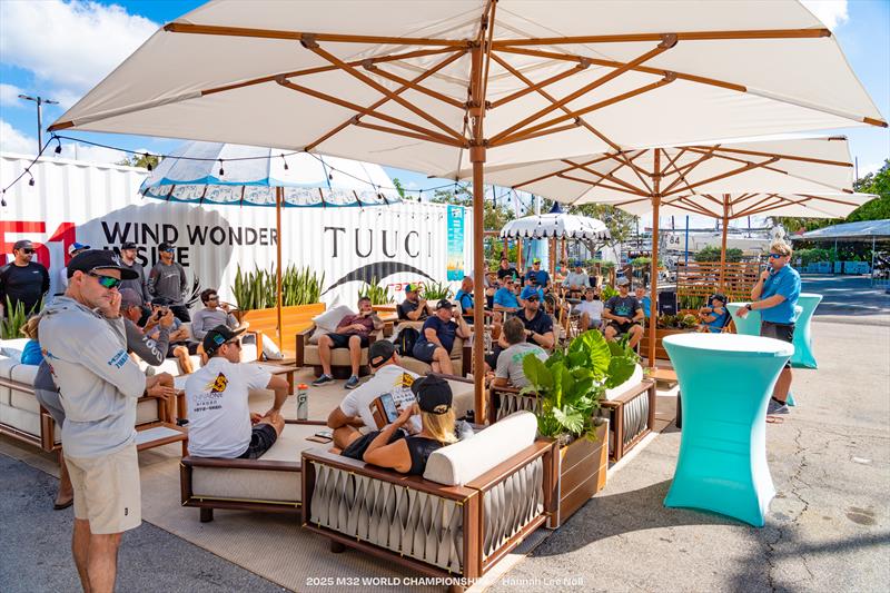 Morning Briefing in TUUCI Village at the M32 World Championship photo copyright Hannah Lee Noll taken at Shake-A-Leg Miami and featuring the M32 class