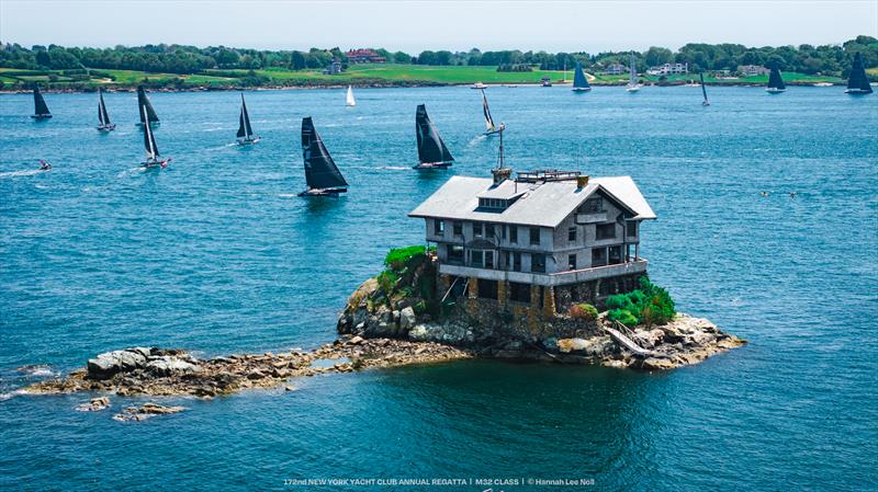 M32s Passing Clingstone during the Around the Island Race at New York Yacht Club's Annual Regatta photo copyright Hannah Lee Noll taken at New York Yacht Club and featuring the M32 class
