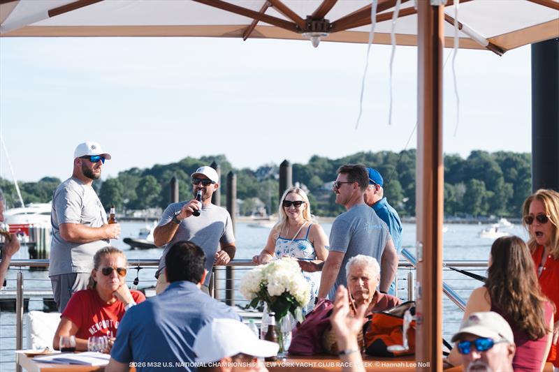 Gathering under Tuuci shade on the waterfront - 2026 M32 U.S. National Championship - photo © Hannah Lee Noll