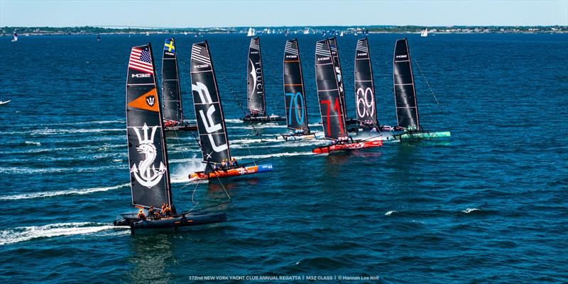 M32 fleet putting on a show on Narragansett Bay - photo © Hannah Lee Noll