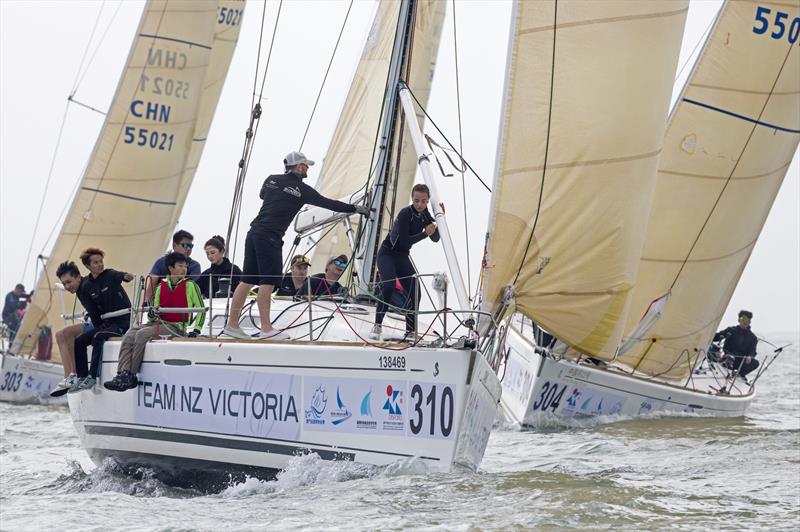 Team NZL Victoria leading the pack. 2020 Guangdong-Hong Kong-Macao Greater Bay Area Cup Regatta & Macao Cup International Regatta photo copyright Guy Nowell taken at  and featuring the  class