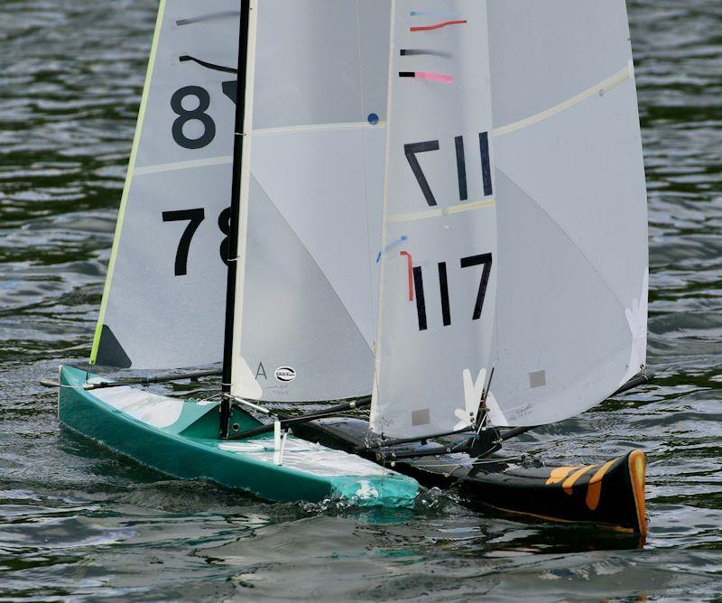 Port and starboard with the difference and progress held UP by a ROK, still with the bow wave on the stern - 43rd Marblehead Mermaid Trophy at Guildford photo copyright Gillian Pearson taken at Guildford Model Yacht Club and featuring the Marblehead class
