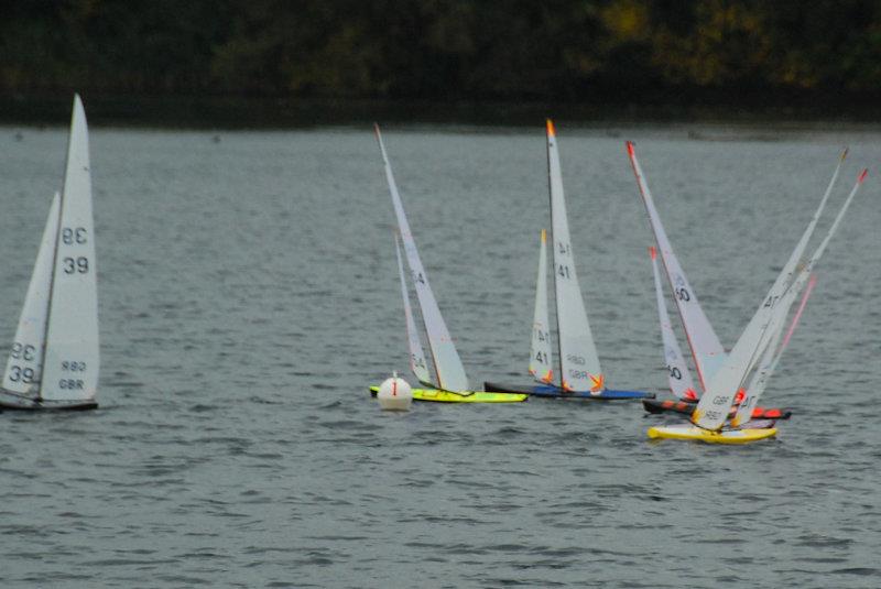 Close competition at the windward mark - Marblehead GAMES 7 at Littleton with Guildford MYC photo copyright Roger Stollery taken at Guildford Model Yacht Club and featuring the Marblehead class
