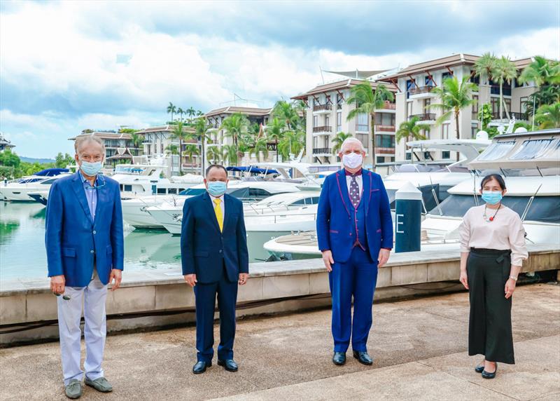 TIBS 2022. From left to right: Gulu Lalvani, Royal Phuket Marina; Narong Wun Siew, Governor of Phuket; David Hayes, CEO JAND Events; and Nanthasiri Ronnasiri, Director of the TAT Phuket Office photo copyright Thailand International Boat Show taken at Phuket Yacht Club and featuring the  class