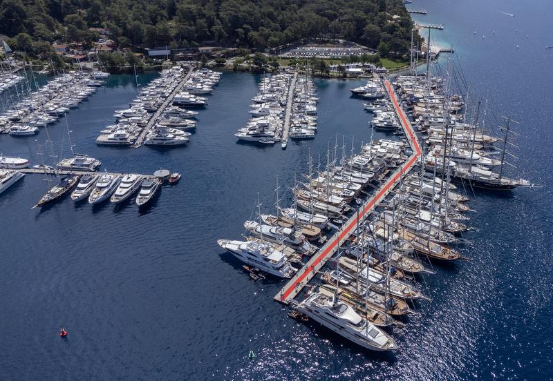 D-Marin Göcek. Charter boats on the red carpet pontoon. 4th TYBA Yacht Charter Show 2023 - photo © Guy Nowell