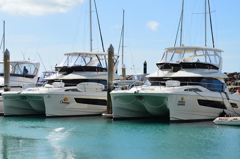 Aquila 44 fleet in Whitsundays photo copyright Multihull Central taken at  and featuring the Marine Industry class