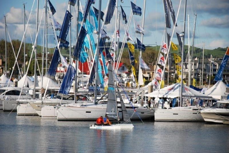 Touring the Boats-in-the-Water display down at the Marina Bay Yacht Harbor at the 2017 Pacific Sail & Power Boat Show photo copyright SF on the Bay taken at  and featuring the Marine Industry class