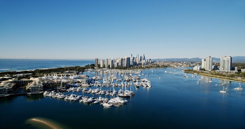 Aerial pic of Gold Coast waterways and location for Marinas19 photo copyright Michelle Macready taken at  and featuring the Marine Industry class