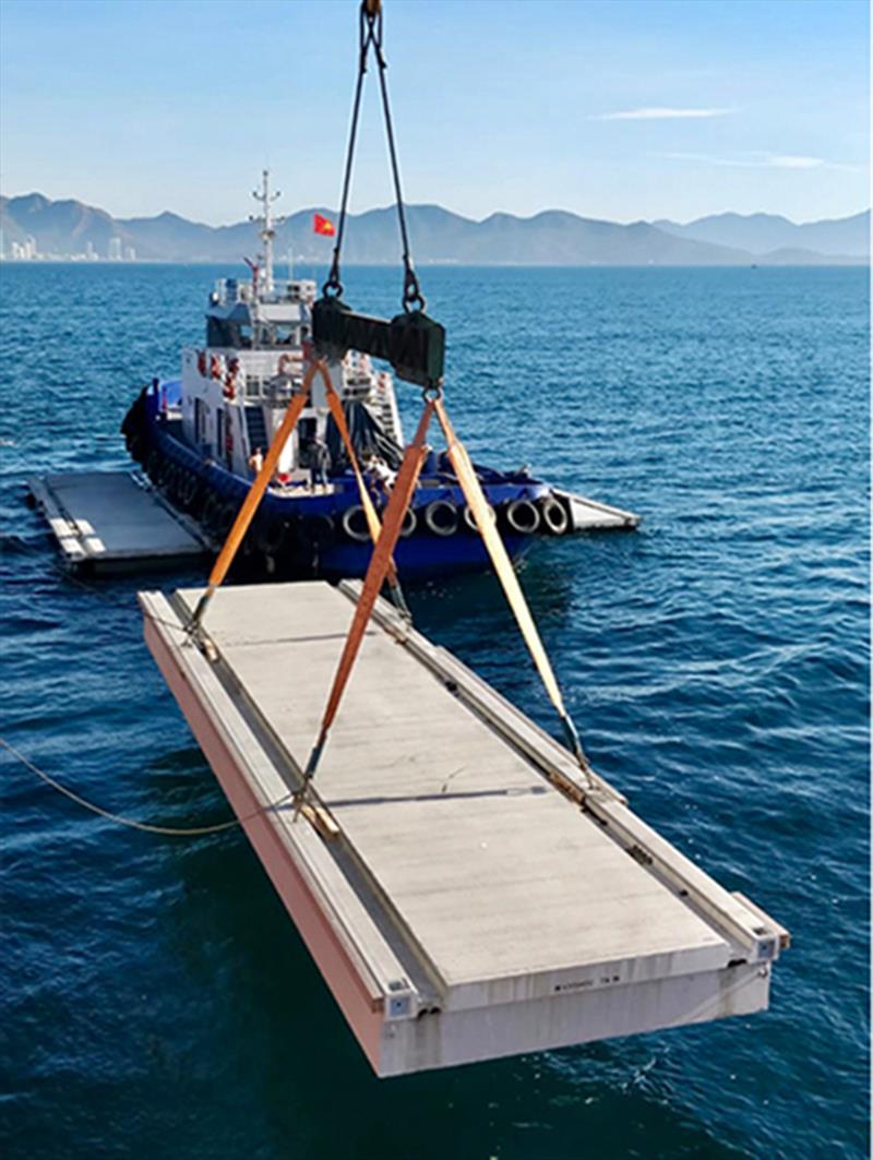 Marinetek pontoons arriving at Ana Marina, Nha Trang, Vietnam photo copyright Marinetek taken at  and featuring the Marine Industry class