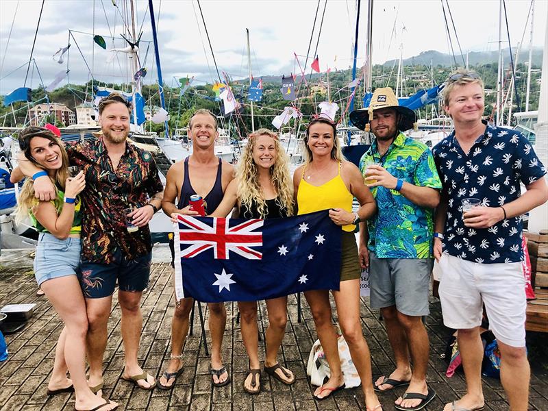 Crew from SY Seabreeze and SY Ipuxuna celebrating all things Aussie at The Yard Brisbane Networking Party - 7th Annual Australia Tahiti Rendezvous photo copyright Kylie Pike taken at  and featuring the Marine Industry class