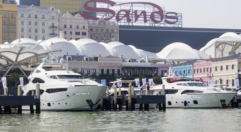 Sunseeker 140, Jetpon 110. Macau Yacht Show 2019 photo copyright Guy Nowell / Macau Yacht Show 2019 taken at  and featuring the Marine Industry class