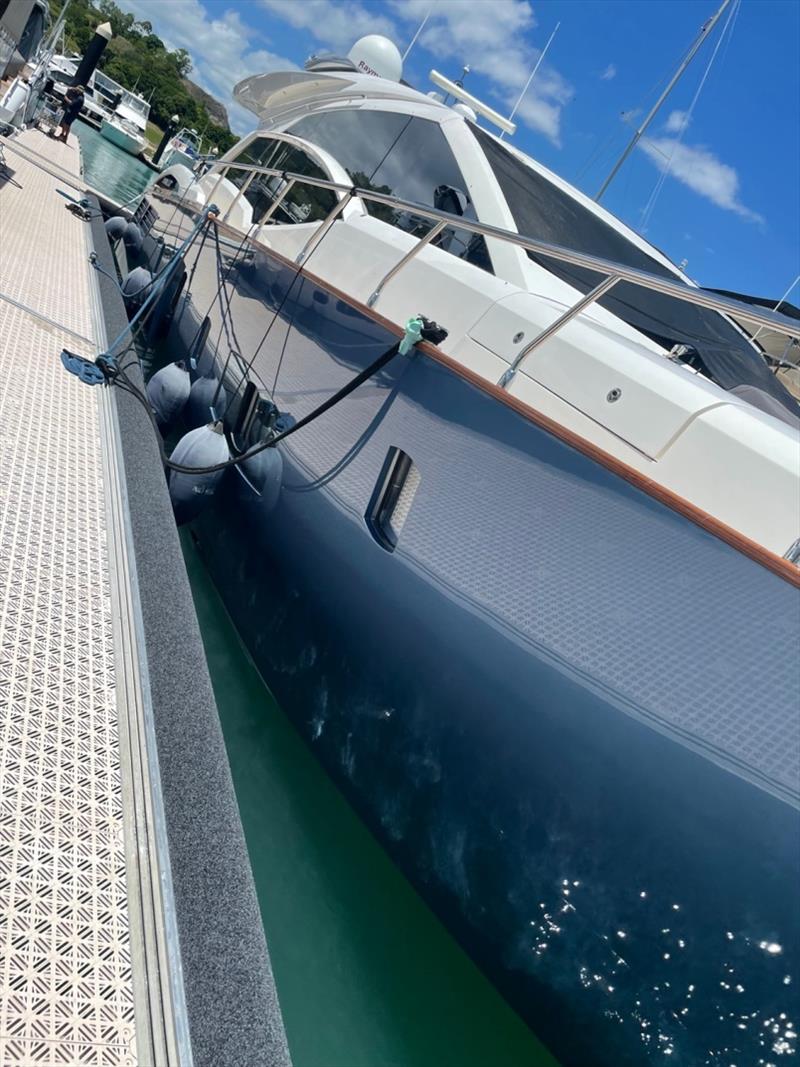 ProFender at fuel facility at Coral Sea Marina photo copyright Coral Sea Marina Resort taken at  and featuring the Marine Industry class