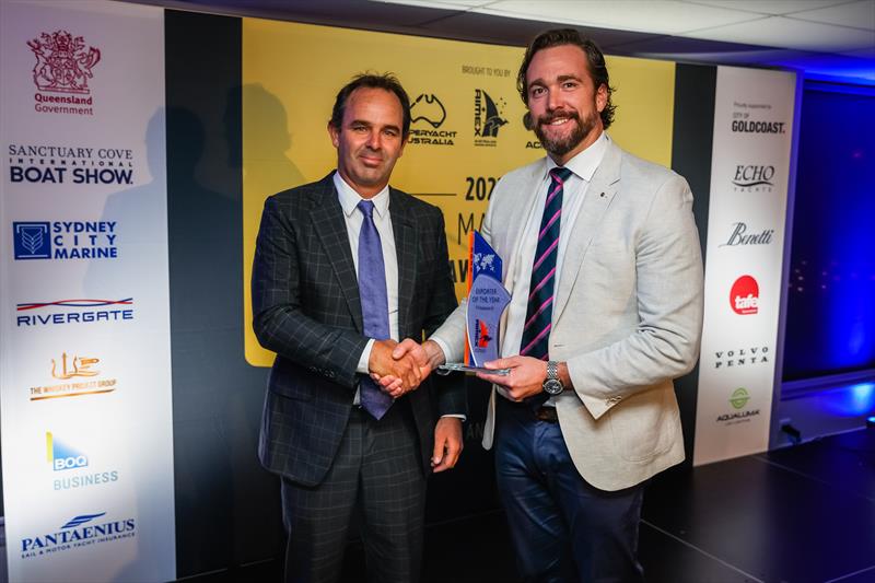 David Trewern, Fliteboard presented with a 2022 Australian Marine Industry Award by  presented with a 2022 Australian Marine Industry Award by Ryan Carmichael, The Whiskey Project - photo © Salty Dingo