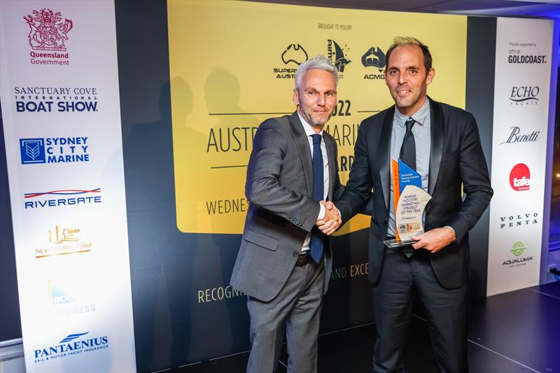 Fliteboard presented with a 2022 Australian Marine Industry Award by Barry Teeling, Mulpha photo copyright Salty Dingo taken at  and featuring the Marine Industry class