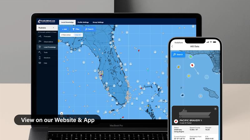 PredictWind's AIS vessel position data - photo © Predictwind.com