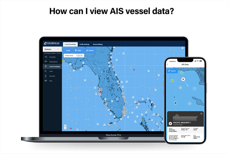 PredictWind's AIS vessel position data photo copyright Predictwind.com taken at  and featuring the Marine Industry class