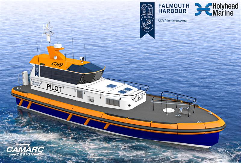The new £1.6M vessel designed and built by Holyhead Marine will replace the 45 year old LK Mitchell and join Arrow to provide Falmouth Harbour's pilot services 24/7, 365 days a year photo copyright Falmouth Harbour taken at  and featuring the Marine Industry class