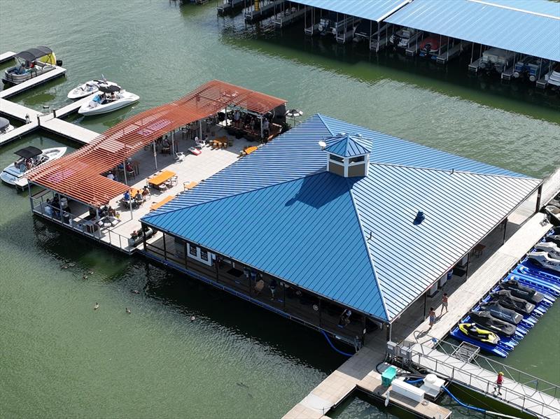 Marine Development Inc design and install new floating patio, fuel dock