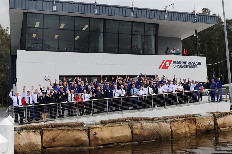 Volunteers and guests celebrate the official opening of the new Marine Rescue Brisbane Water base and unit name change photo copyright Marine Rescue NSW taken at  and featuring the Marine Industry class