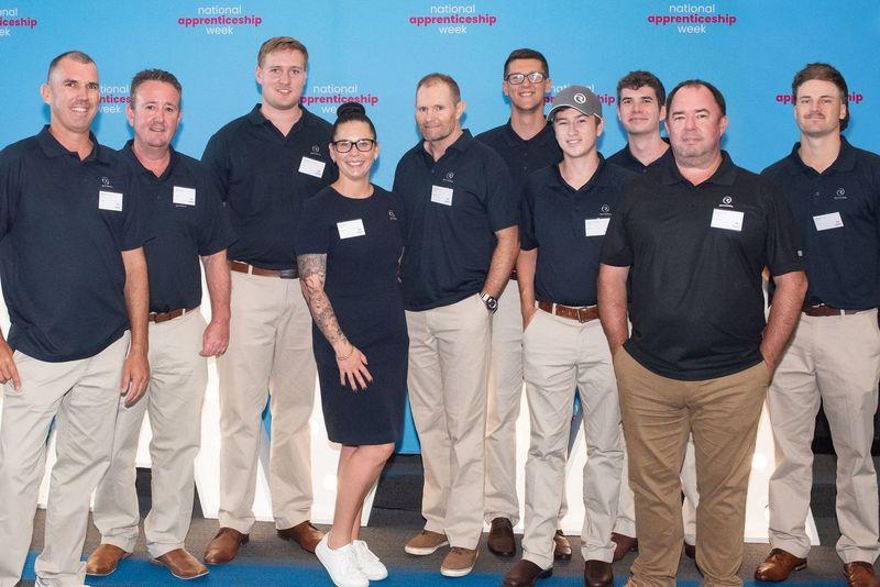 MIGAS Apprentices Award Group. (L to R) Matthew Thacker, Leigh Gallaty, Connor Baruksopulo, Keira Badke, Darren Kearns, Luke Burgess, Connor Edwards, Max Pamenter, Andy Clayton and Harrison Tonks photo copyright Riviera Australia taken at  and featuring the Marine Industry class
