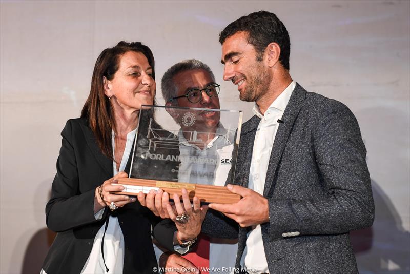 Foiling Awards VIII - FORLANINI AWARD - (L2R) Lorenza Rosso - City of Genova, Richard Forest - SEAir, Erwan Jauffroy - photo © Martina Orsini / WeAreFoiling Media