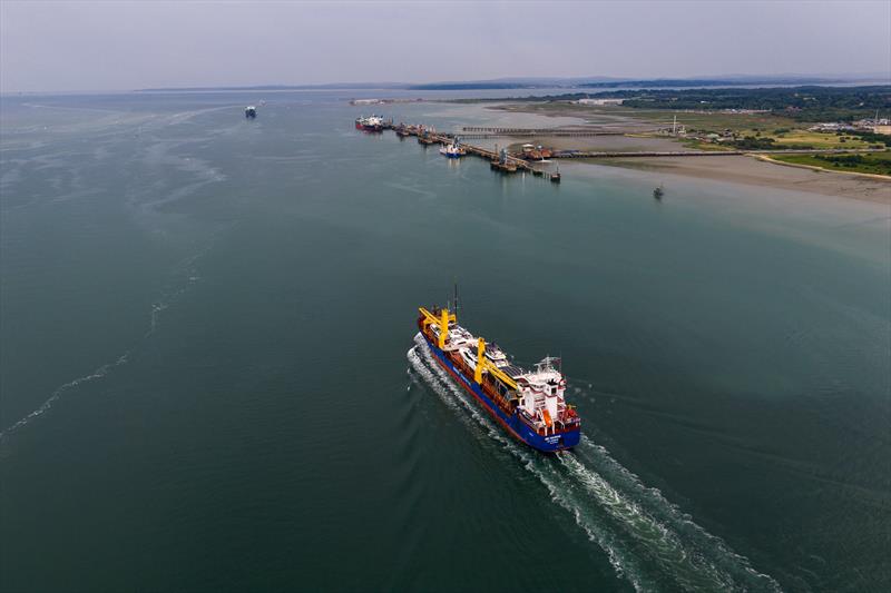 The BBC Bahrain, a Briese Chartering vessel, leaving port photo copyright Peters & May taken at  and featuring the Marine Industry class