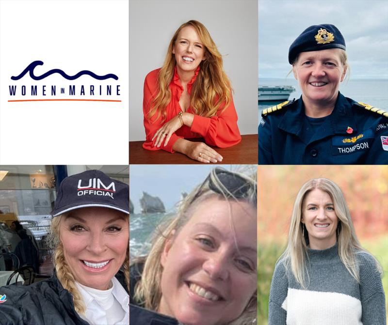 Women in Marine Speaker Line-Up (clockwise from top left) Nicky Vaux, Captain Claire Thompson, Kate O'Sullivan, Claire Abraham, Sarah Donohue photo copyright Southampton International Boat Show taken at  and featuring the Marine Industry class
