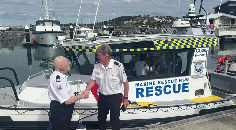 (L to R) 40 years service between them - Marine Rescue Coffs Harbour volunteers Andrew Cox and Mark Halling - photo © Marine Rescue NSW