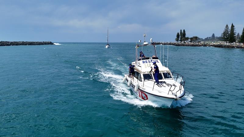 Marine Rescue Port Macquarie volunteers return a vessel to safety photo copyright Marine Rescue NSW taken at  and featuring the Marine Industry class