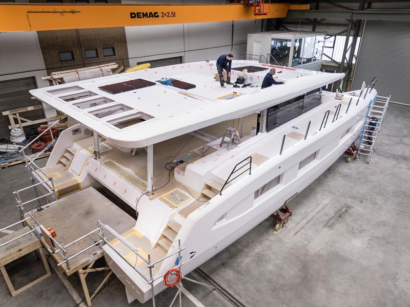 Solar-electric catamaran PY60 nearing completion at Pioneer Yachts Shipyard - photo © Oliver Tjaden