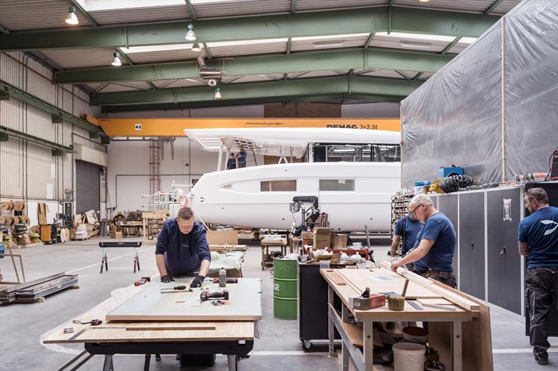 Solar-electric catamaran PY60 nearing completion at Pioneer Yachts Shipyard - photo © Oliver Tjaden