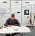 Superyacht UK Young Designer competition - The winner sketching