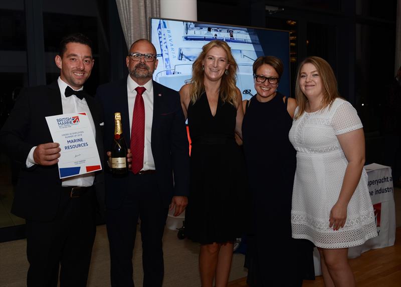 Marine Resources receives Runner Up Award (L-R) James Ward, Greg Munford, Jo Munford, Zoe Callard and Kathryn Watts photo copyright Marine Resources taken at  and featuring the  class