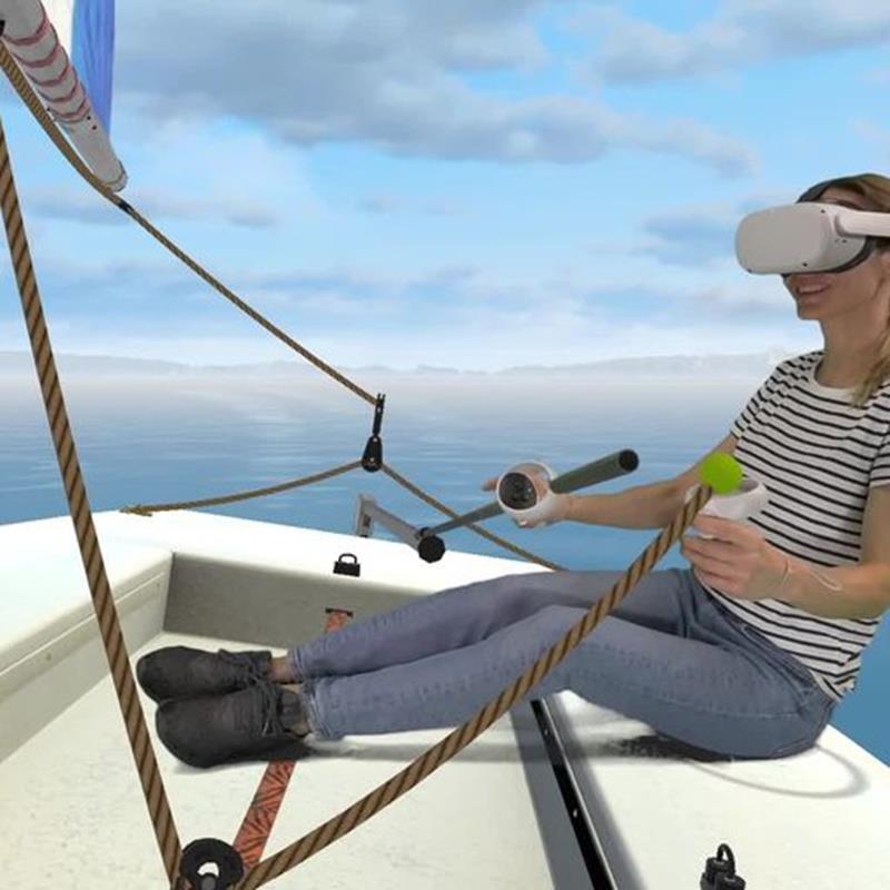 Mixed reality, on-board the dinghy in the game - photo © MarineVerse