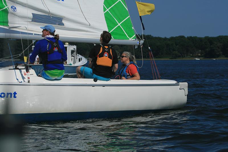 Pauline Dowell steering at the 2018 Clagett/Oakcliff  photo copyright Clagett / Oakcliff / Francis George taken at  and featuring the Martin 16 class