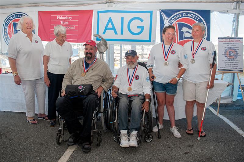 Martin 16 class winners L-R Judy McLennan Ann Conner Carwile LeRoy Allan Fiske Cindy Walker Pauline Dowell - 17th C. Thomas Clagett, Jr. Memorial Clinic and Regatta 2019 photo copyright Ro Fernandez taken at  and featuring the Martin 16 class