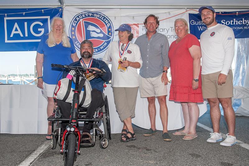 Martin 16 class winners Carwile LeRoy front and Tannis Hall with Judy and Stephanie McLennan and sponsors - 20th Anniversary C. Thomas Clagett, Jr. Memorial Clinic and Regatta - photo © Clagett Sailing- Andes Visual